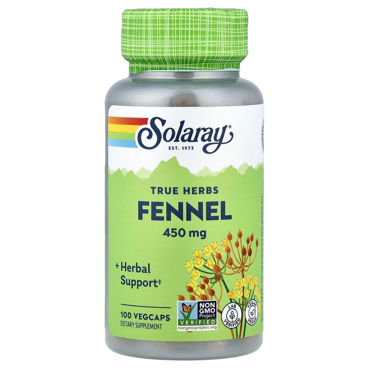 Solaray, True Herbs, Fennel, 450 mg, 100 VegCaps