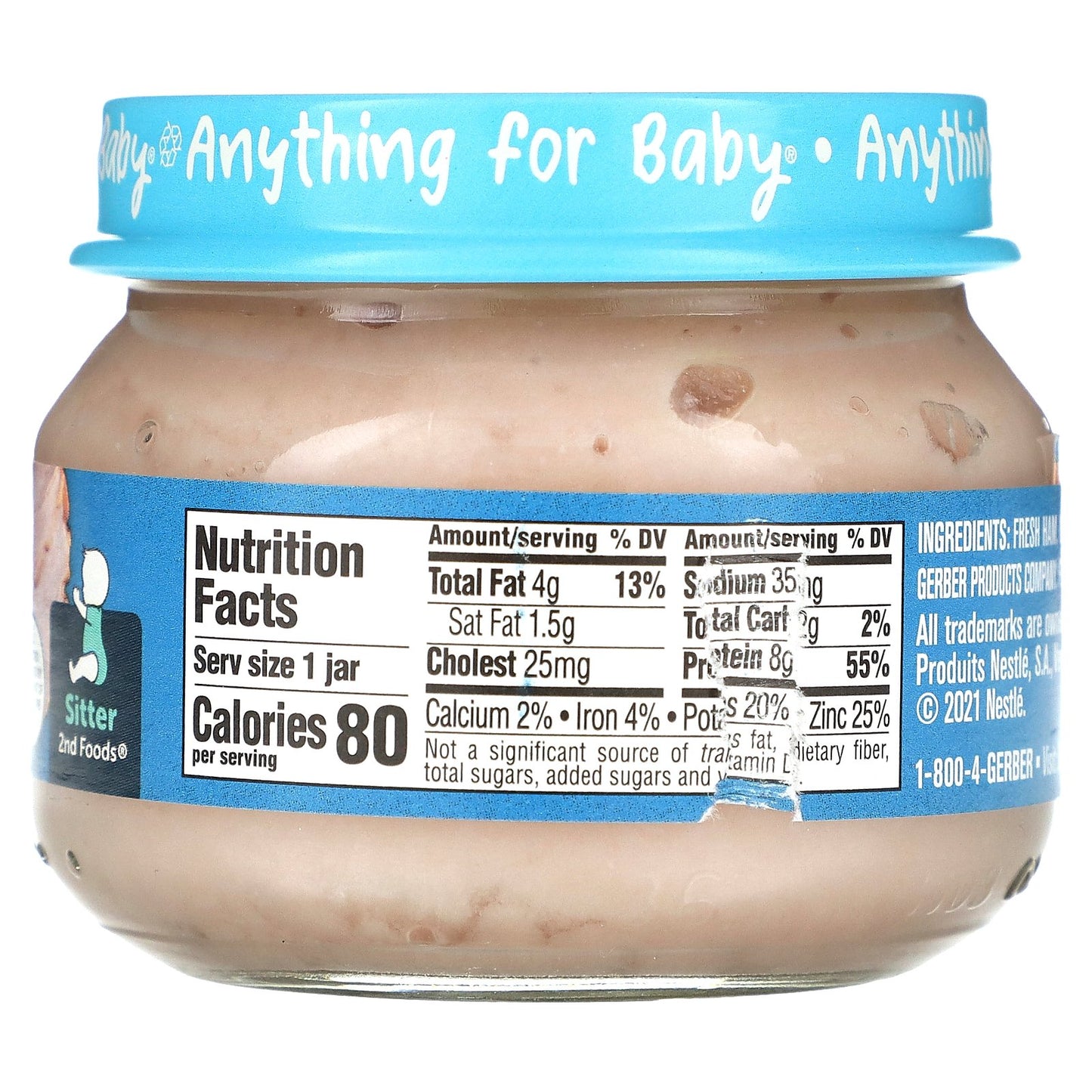 Gerber, Mealtime for Baby, 2nd Foods®, Ham and Gravy, 2.5 oz (71 g)