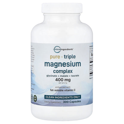 Micro Ingredients, Triple Magnesium Complex, 300 Capsules (133 mg per Capsule)