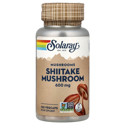 Solaray, Mushrooms, Shiitake Mushroom, 600 mg, 100 VegCaps