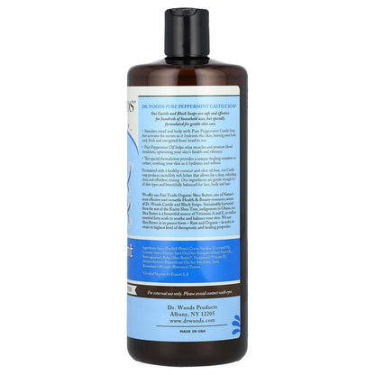 Dr. Woods, Castile Soap with Fair Trade Shea Butter, Peppermint , 32 fl oz (946 ml)