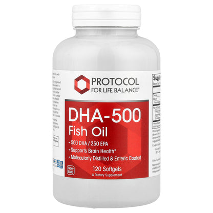Protocol for Life Balance, DHA-500, Fish Oil, 120 Softgels