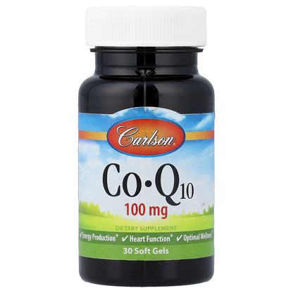 Carlson, Co-Q10, 100 mg, 30 Soft Gels