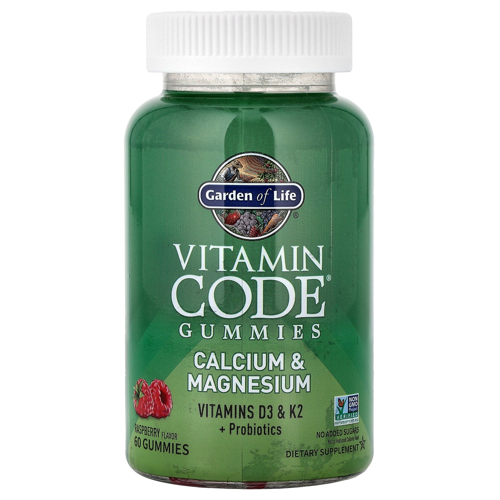 Garden of Life, Vitamin Code® Gummies, Calcium & Magnesium, Raspberry, 60 Gummies
