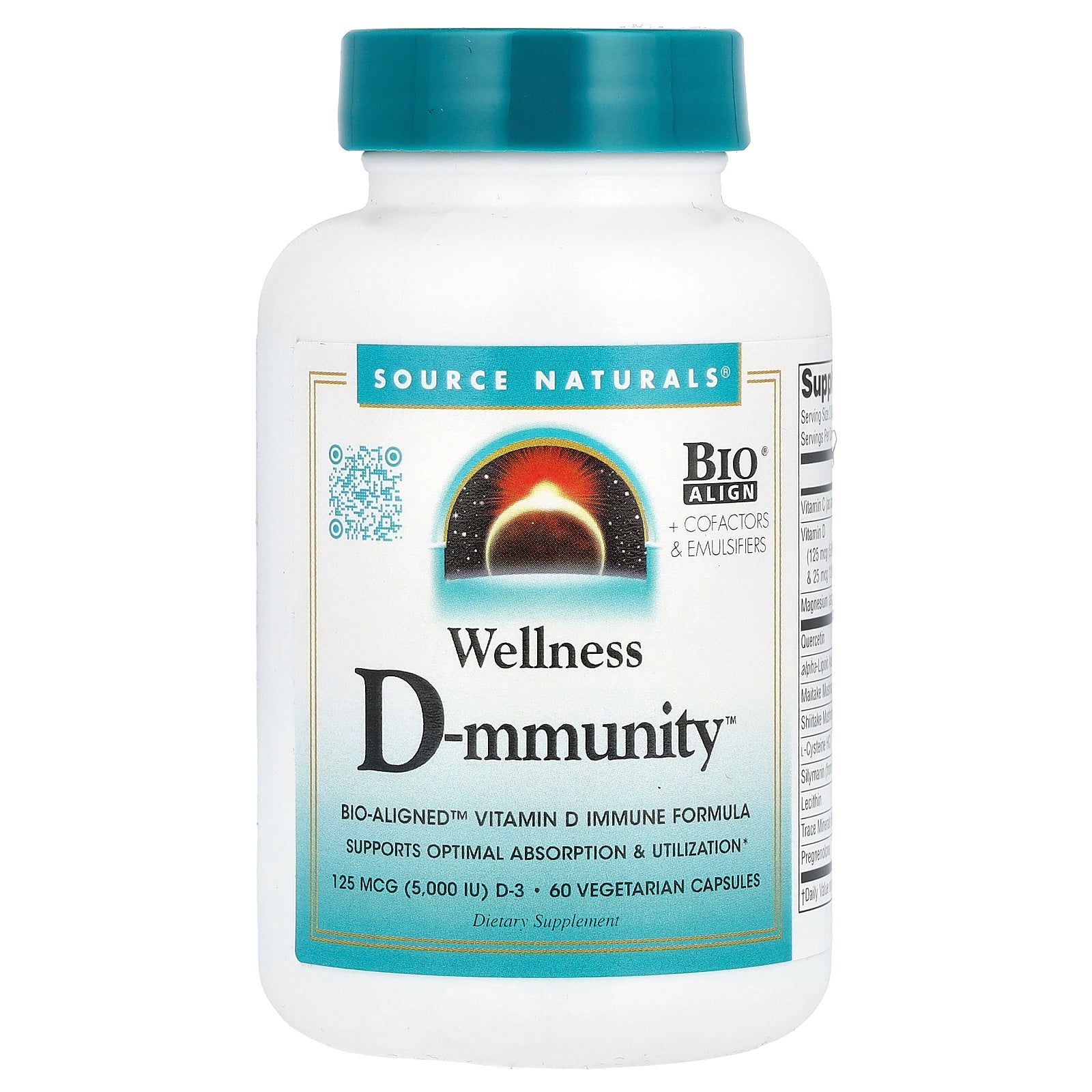 Source Naturals, Wellness D-mmunity™, Bio-Aligned Vitamin D Immune Formula, 60 Vegetarian Capsules