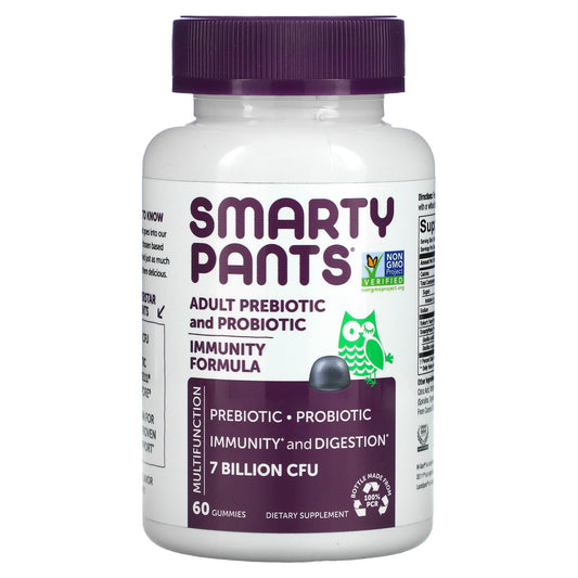 SmartyPants, Adult Prebiotic & Probiotic, Blueberry, 7 Billion CFU, 60 Gummies