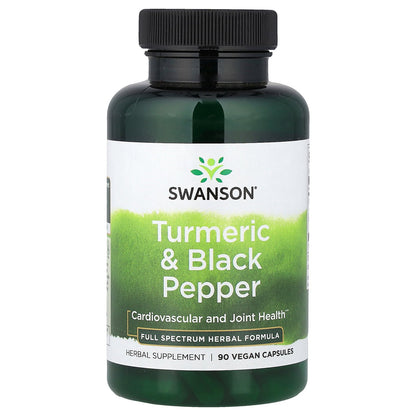 Swanson, Turmeric & Black Pepper, 90 Vegan Capsule