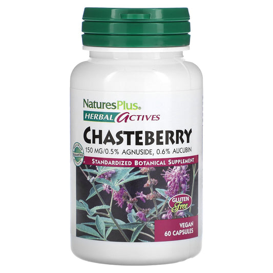 NaturesPlus, Herbal Actives, Chasteberry, 150 mg, 60 Vegan Capsules