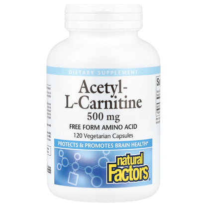 Natural Factors, Acetyl-L-Carnitine, 500 mg, 120 Vegetarian Capsules