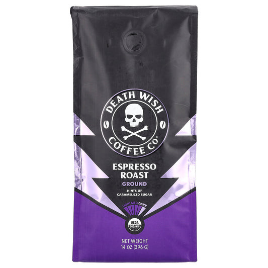 Death Wish Coffee, Dark, Ground, Espresso Roast, 14 oz (396 g)