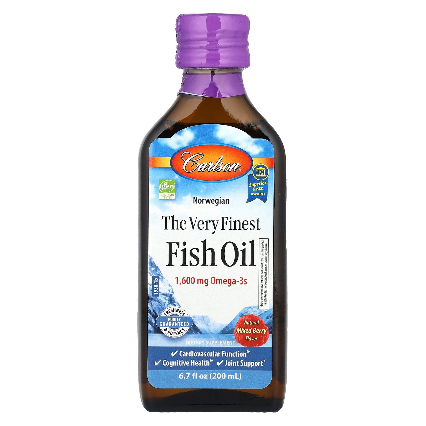 Carlson, Norwegian, The Very Finest Fish Oil, Natural Mixed Berry, 6.7 fl oz (200 ml)