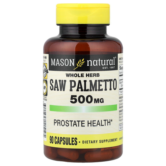 Mason Natural, Whole Herb Saw Palmetto, 500 mg, 90 Capsules