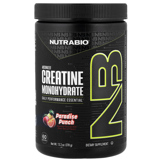 NutraBio, Micronized Creatine Monohydrate, Paradise Punch, 13.3 oz (378 g)
