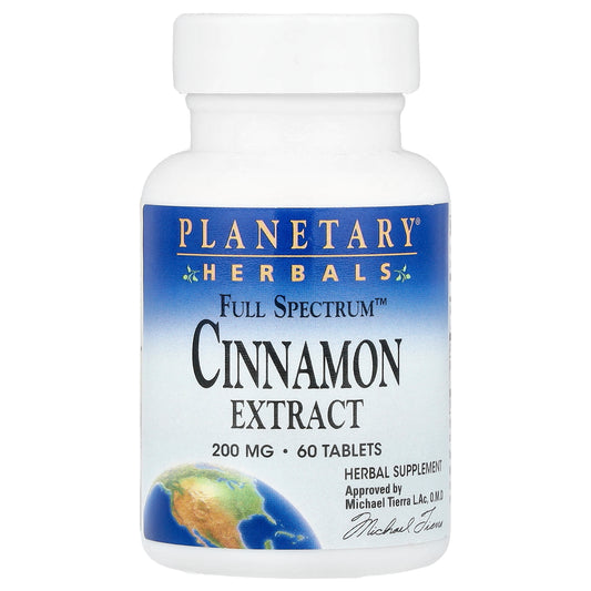 Planetary Herbals, Full Spectrum™ Cinnamon Extract, 400 mg, 60 Tablets (200 mg per Tablet)