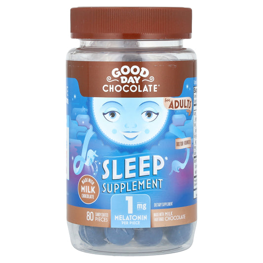 Good Day Chocolate, Sleep Supplement, For Adults, Milk Chocolate, 1 mg, 80 Candy Coated Pieces