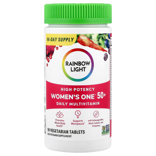 Rainbow Light, Women's One™ 50+ Daily Multivitamin, High Potency, 90 Vegetarian Tablets