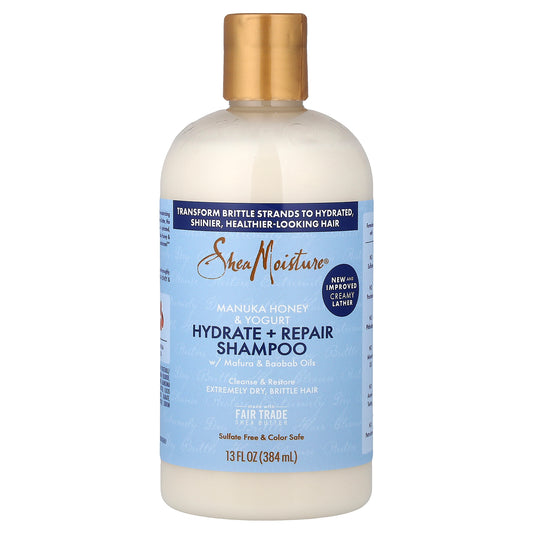 SheaMoisture, Manuka Honey & Yogurt, Hydrate + Repair Shampoo with Mafura & Baobab Oils, 13 fl oz (384 ml)