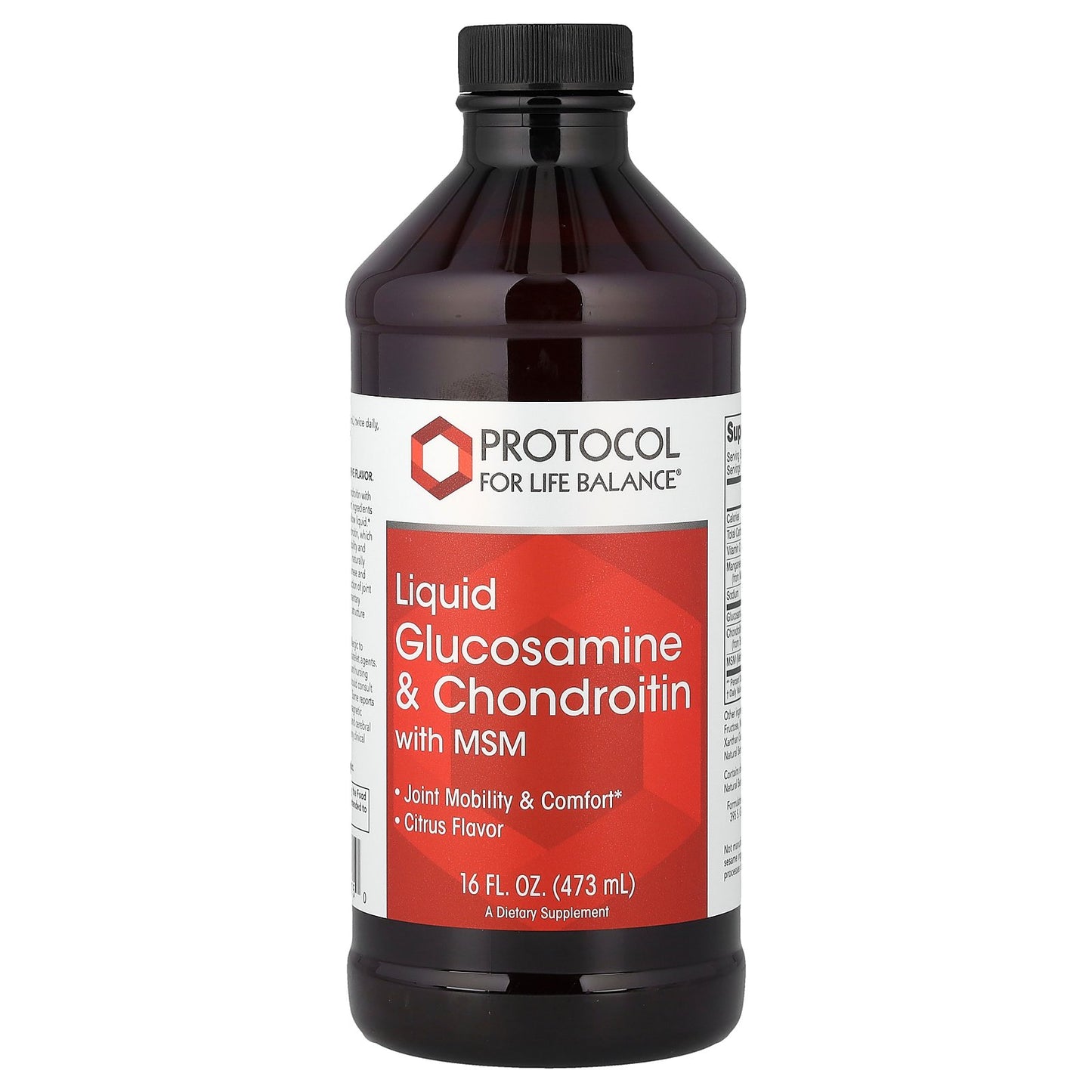 Protocol for Life Balance, Liquid Glucosamine & Chondroitin with MSM, Citrus, 16 fl oz (473 ml)