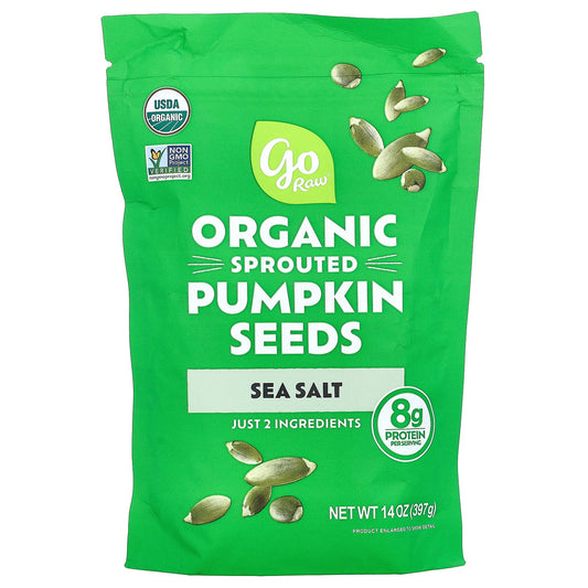 Go Raw, Organic Sprouted Pumpkin Seeds, Sea Salt, 14 oz (397 g)