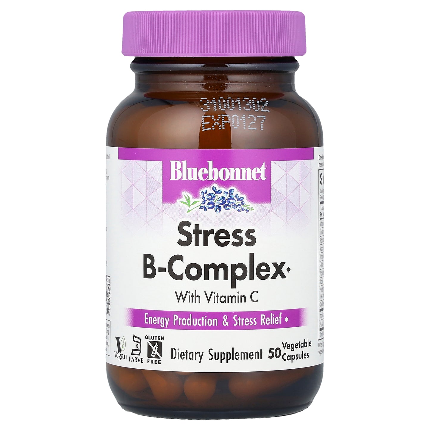 Bluebonnet Nutrition, Stress B-Complex With Vitamin C, 50 Vegetable Capsules