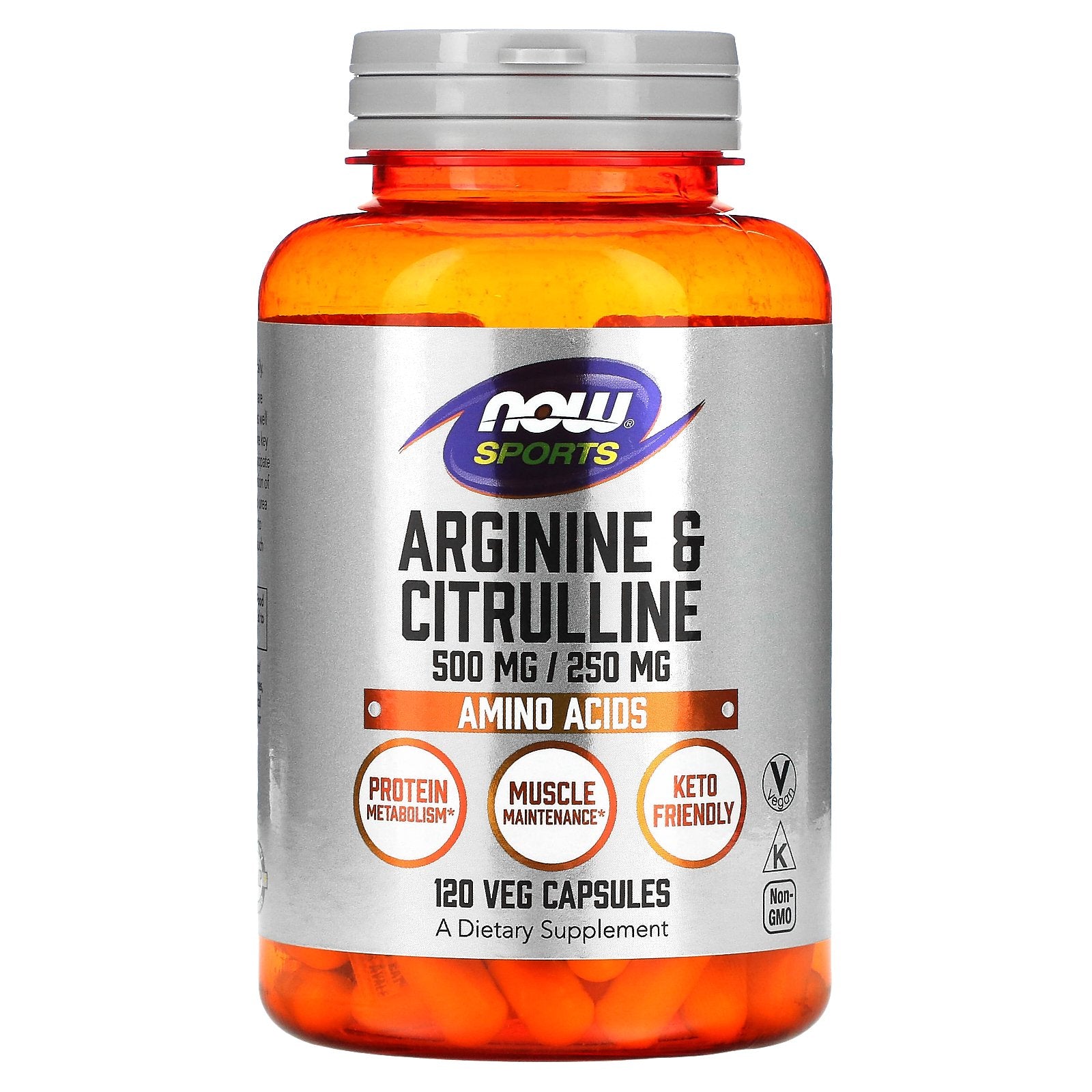 NOW Foods, Sports, Arginine & Citrulline, 120 Veg Capsules