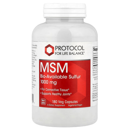 Protocol for Life Balance, MSM, 1,000 mg, 180 Veg Capsules