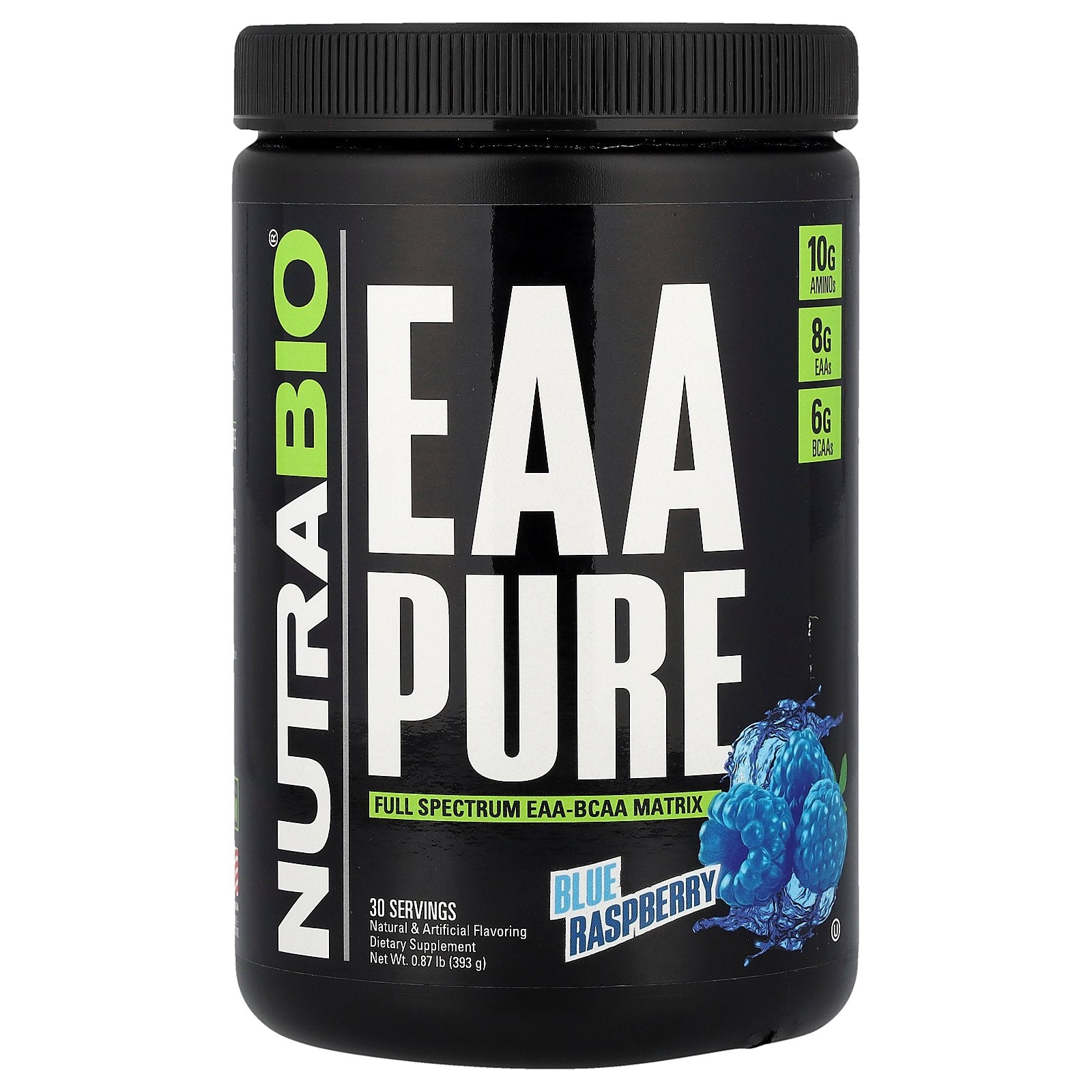 NutraBio, EAA Pure, Blue Raspberry, 0.87 lb (393 g)