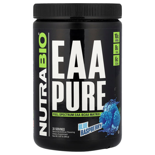 NutraBio, EAA Pure, Blue Raspberry, 0.87 lb (393 g)