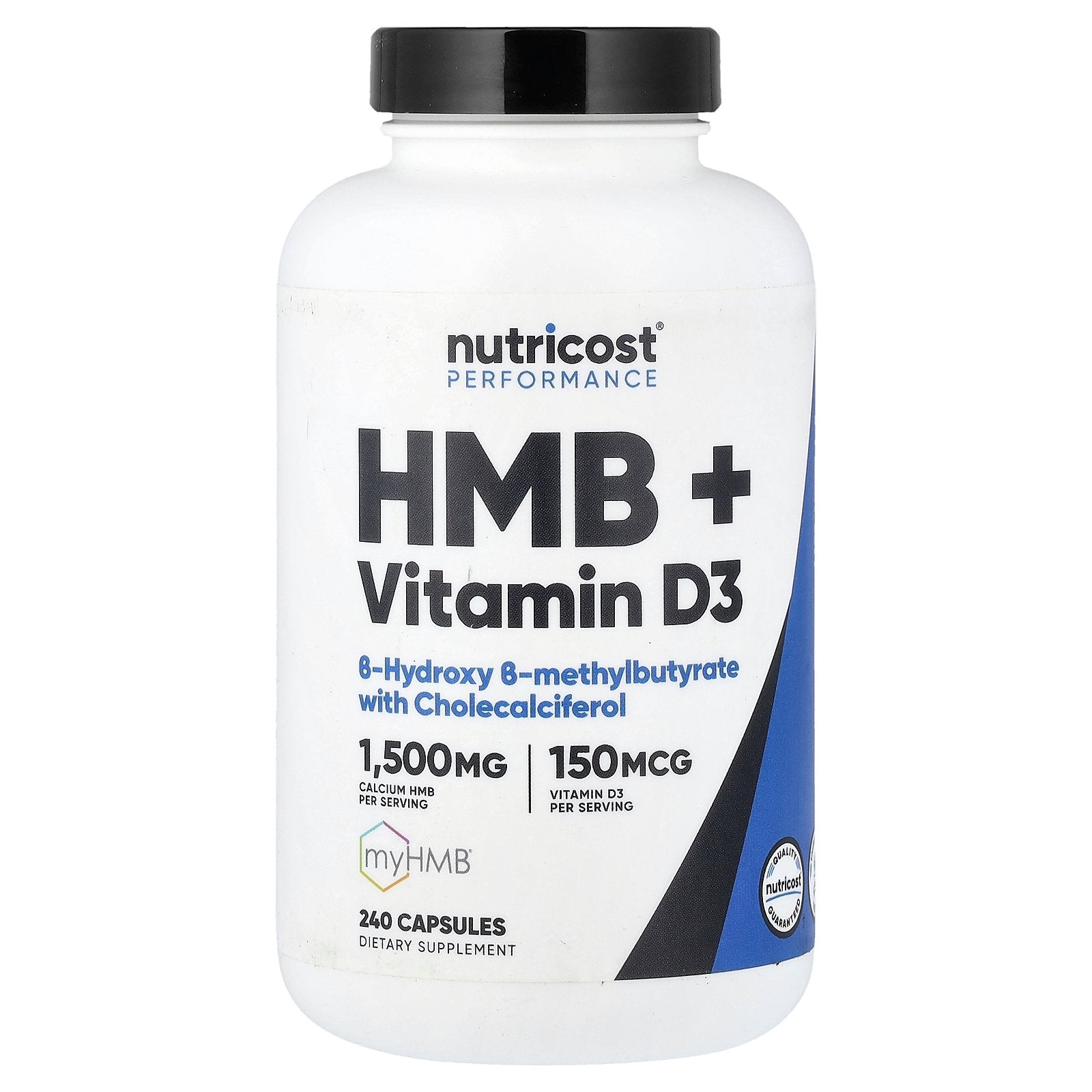 Nutricost, Performance, HMB + Vitamin D3, 240 Capsules