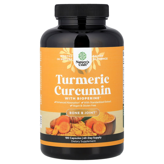 Nature's Craft, Turmeric Curcumin with BioPerine®, 180 Capsules