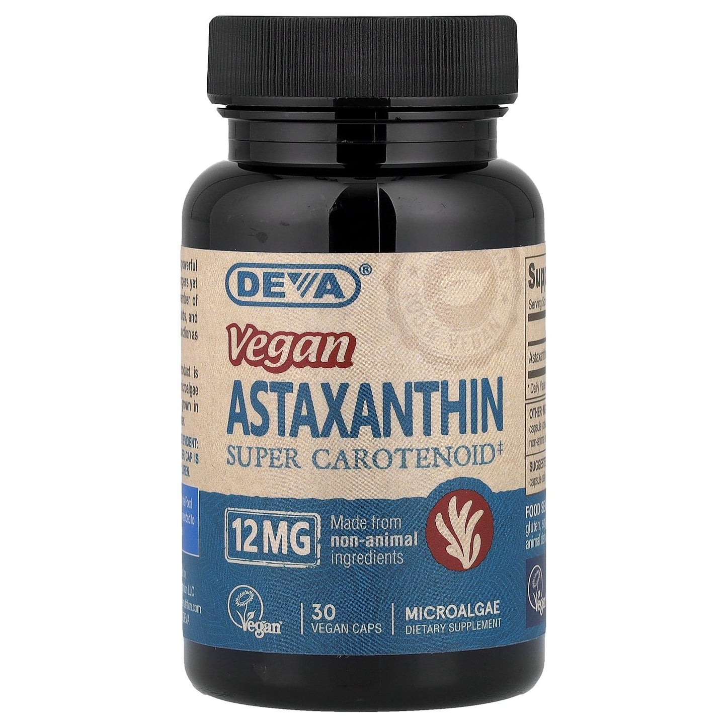 Deva, Vegan Astaxanthin, Super Carotenoid, 12 mg, 30 Vegan Caps