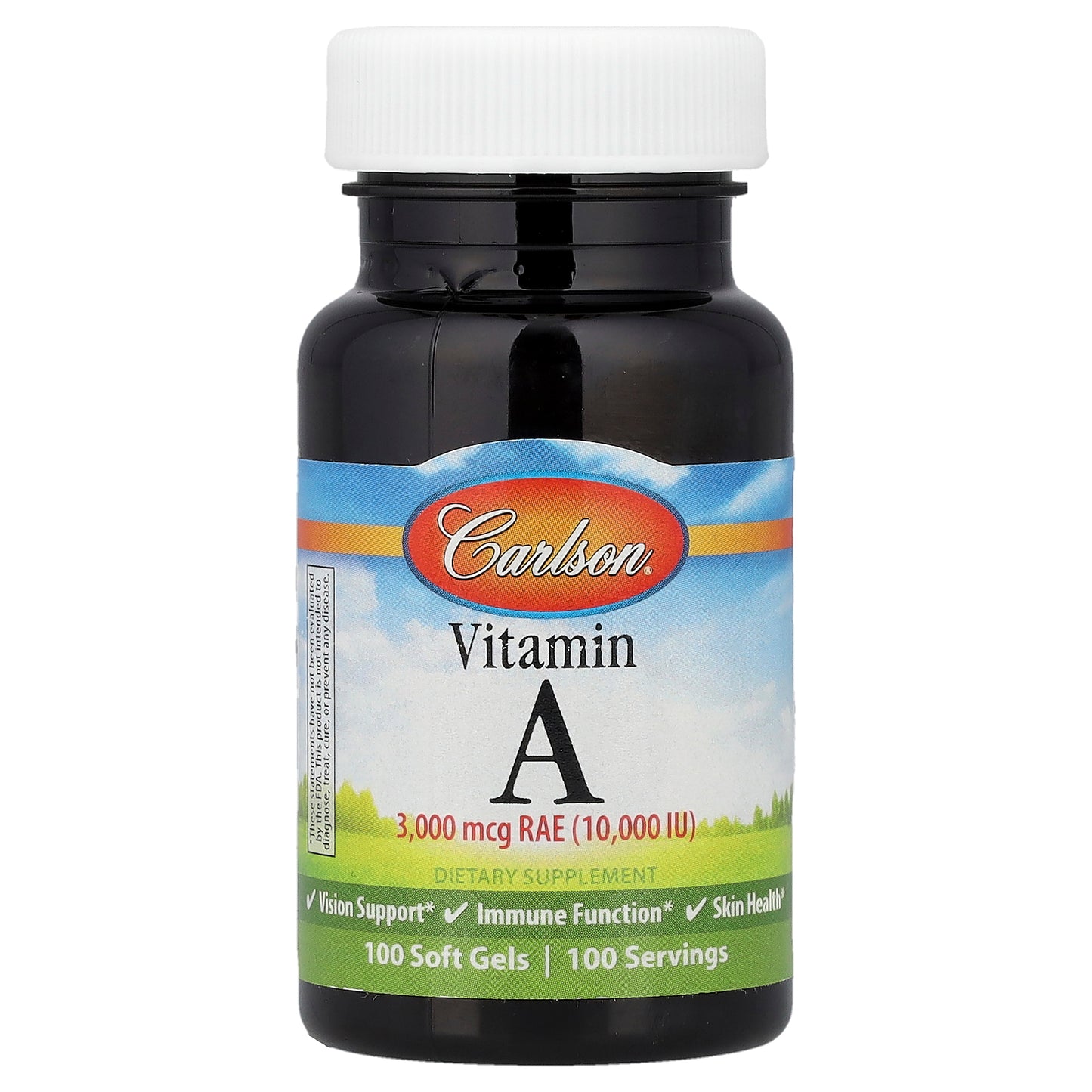 Carlson, Vitamin A, 3,000 mcg RAE (10,000 IU), 100 Soft Gels