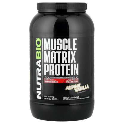 NutraBio, Muscle Matrix Protein, Alpine Vanilla, 2 lb (907 g)