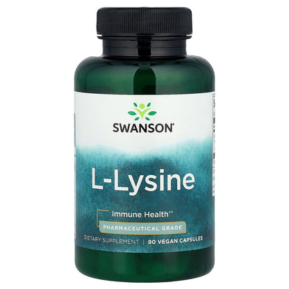 Swanson, L-Lysine, 90 Vegan Capsules (500 mg per Capsule)