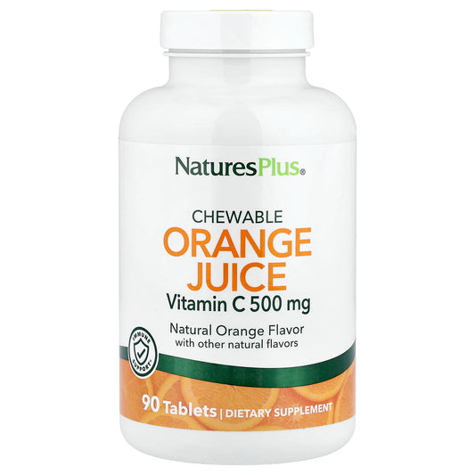 NaturesPlus, Chewable Orange Juice, Vitamin C, Natural Orange, 90 Tablets