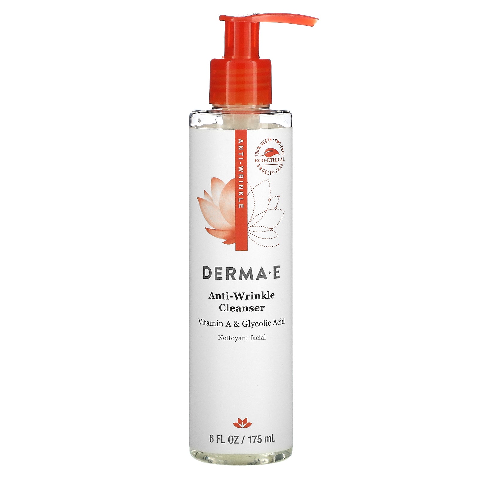 DERMA E, Anti-Wrinkle Cleanser, Vitamin A & Glycolic Acid, 6 fl oz (175 ml)