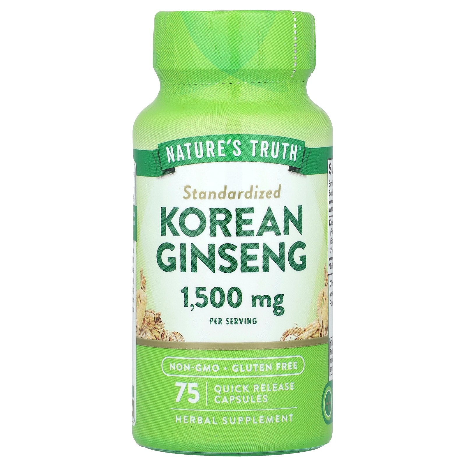 Nature's Truth, Korean Ginseng, 75 Quick Release Capsules (500 mg per Capsule)
