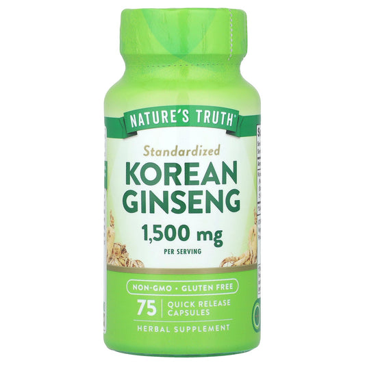 Nature's Truth, Korean Ginseng, 75 Quick Release Capsules (500 mg per Capsule)