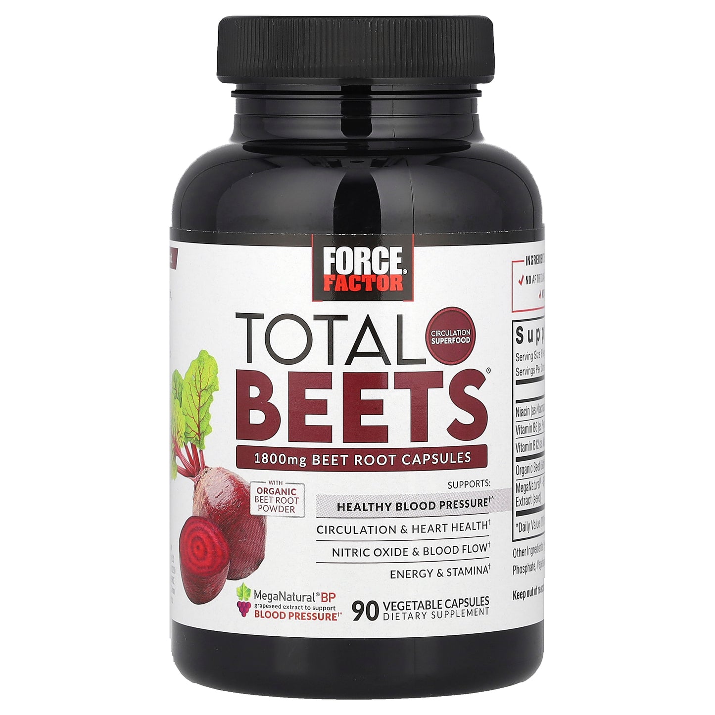 Force Factor, Total Beets®, 1,800 mg, 90 Vegetable Capsules (600 mg per Capsule)