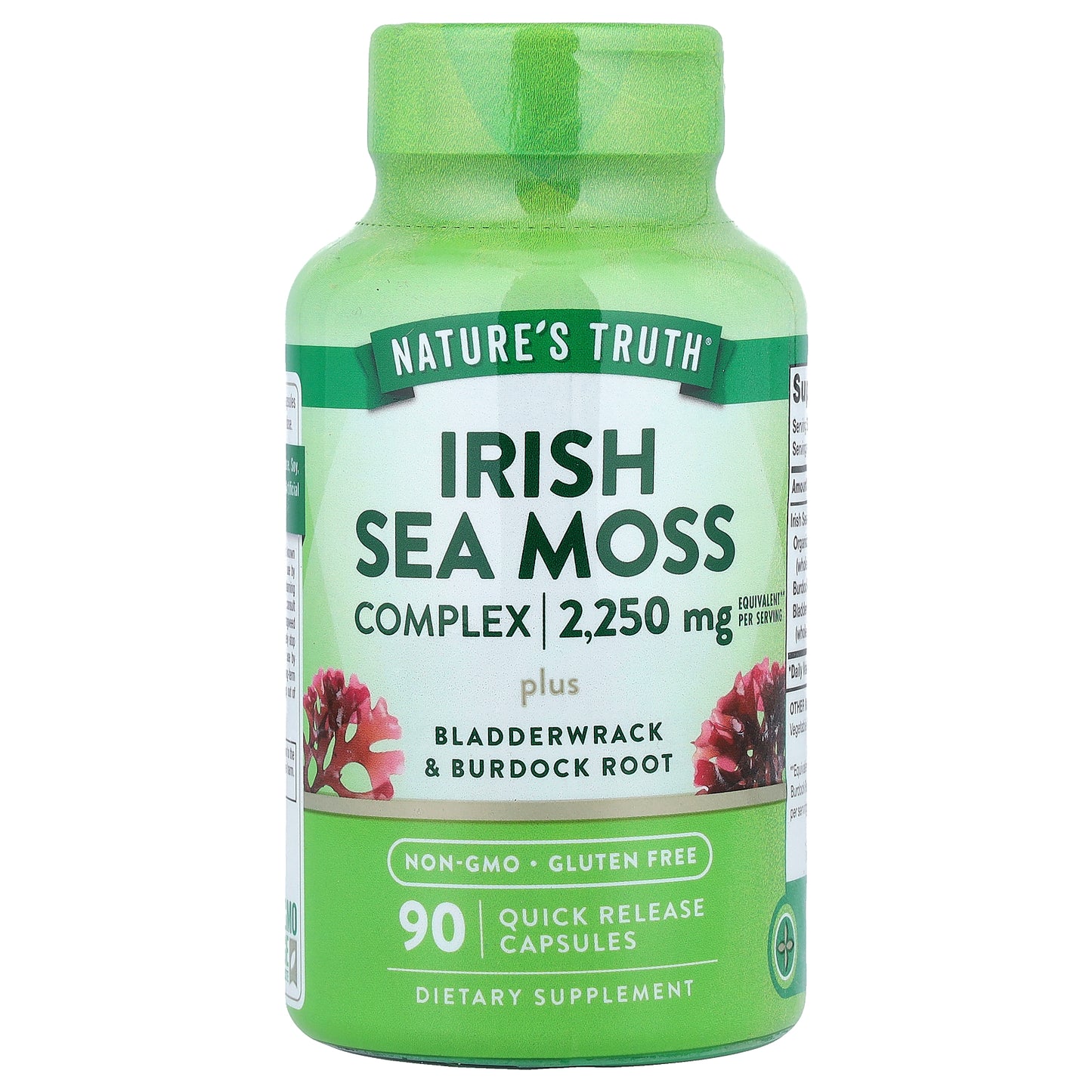 Nature's Truth, Irish Sea Moss Complex Plus Bladderwrack & Burdock Root, 90 Quick Release Capsules