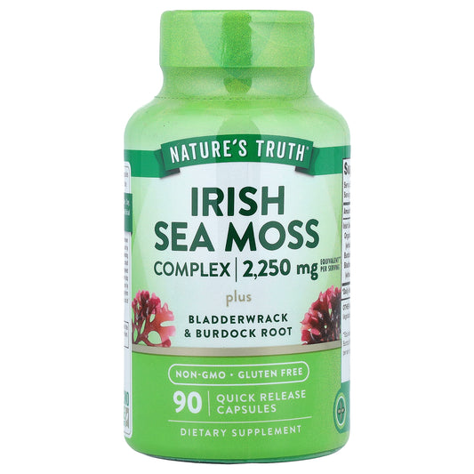 Nature's Truth, Irish Sea Moss Complex Plus Bladderwrack & Burdock Root, 90 Quick Release Capsules