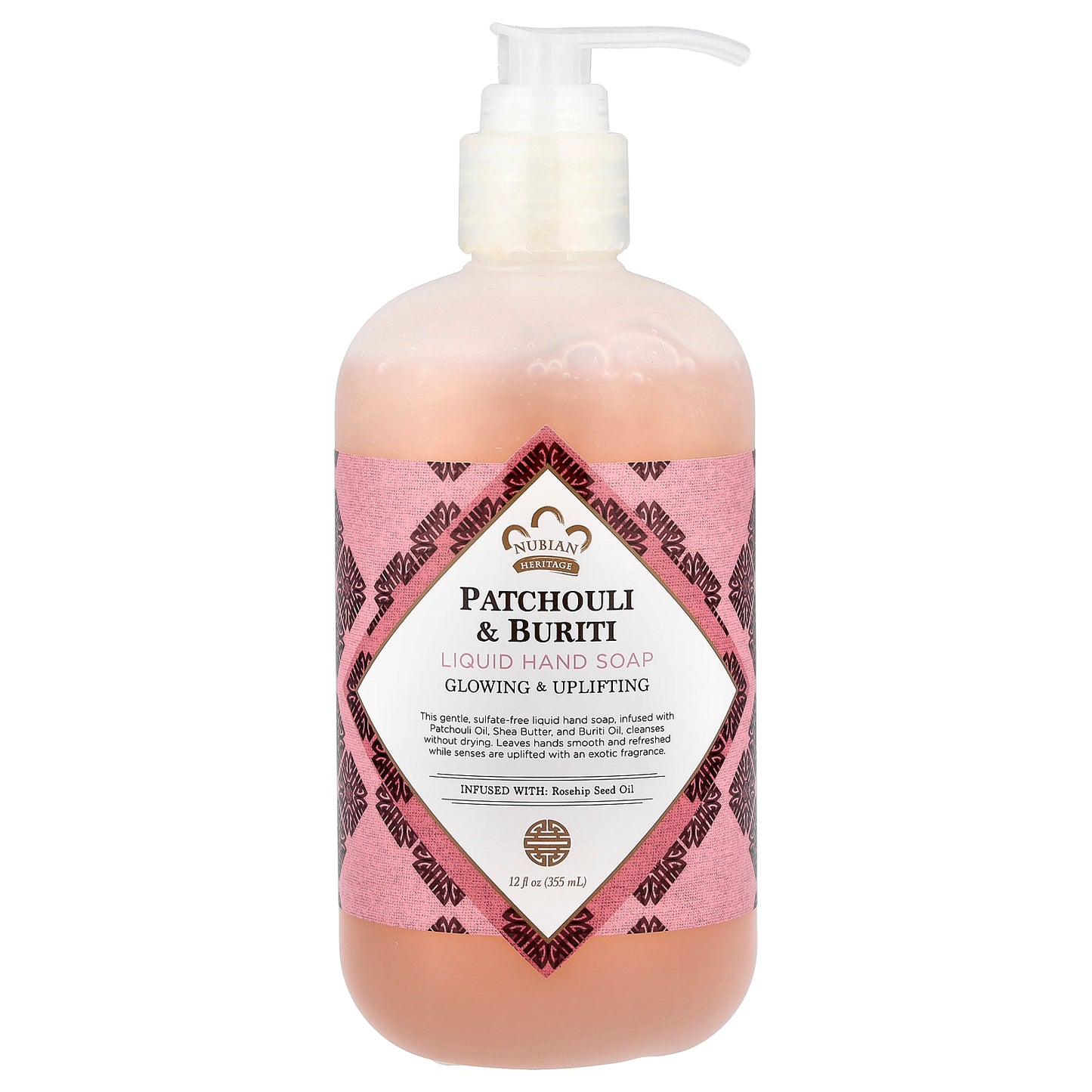 Nubian Heritage, Liquid Hand Soap, Patchouli & Buriti, 12 fl oz (355 ml)