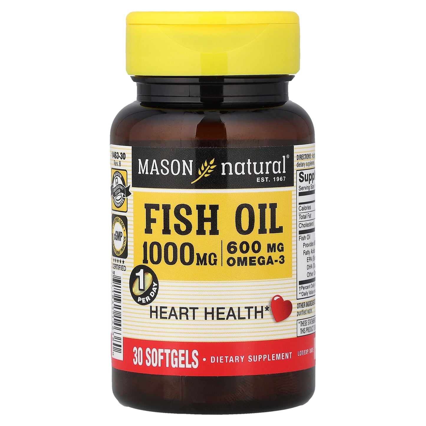 Mason Natural, Fish Oil, 1,000 mg, 30 Softgels