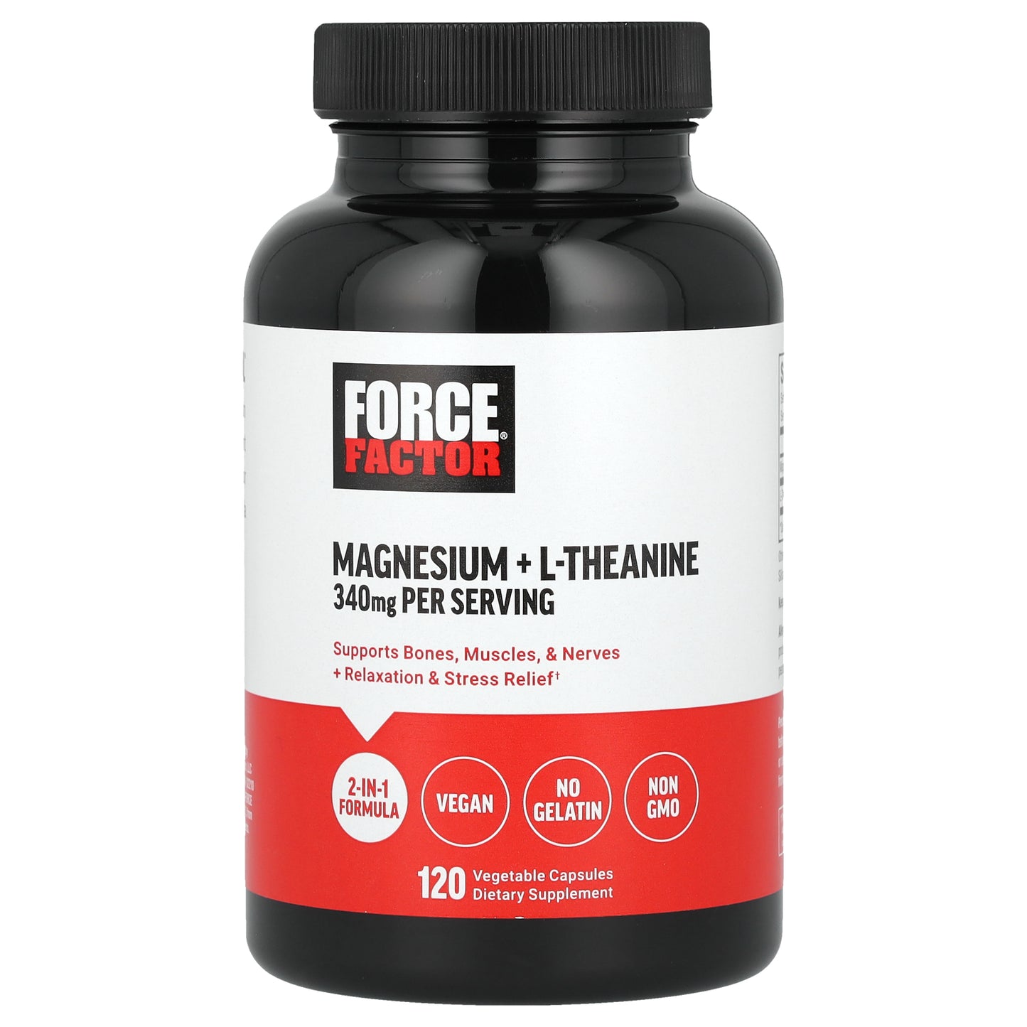 Force Factor, Magnesium + L-Theanine, 120 Vegetable Capsules