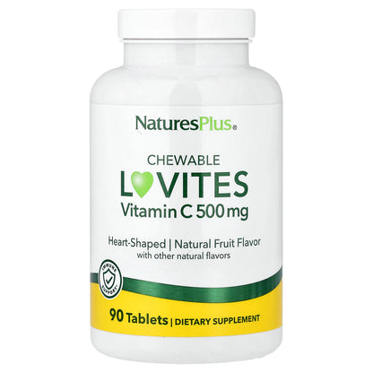 NaturesPlus, Chewable Lovites, Vitamin C, Natural Fruit, 90 Tablets
