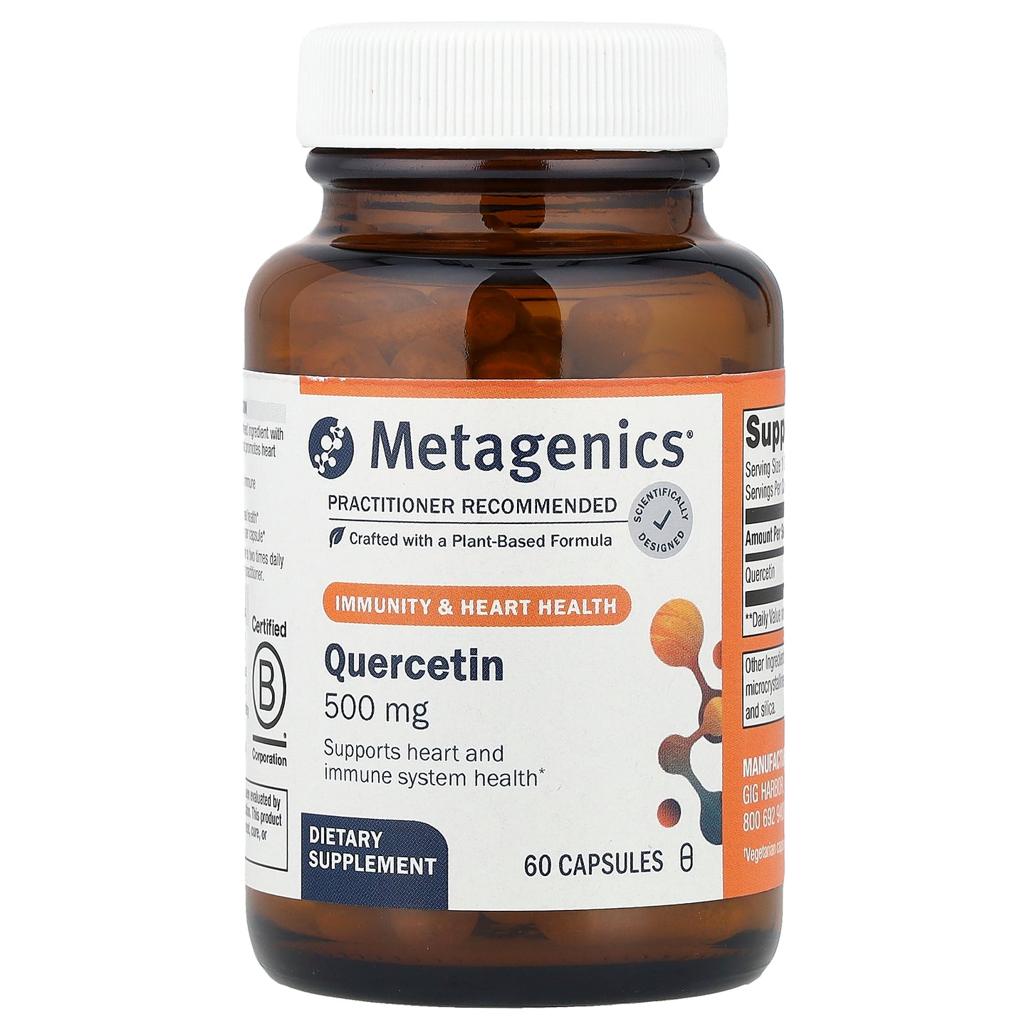 Metagenics, Quercetin, Immunity & Heart Health, 500 mg, 60 Capsules