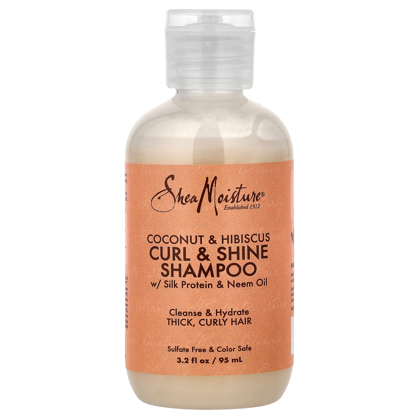 SheaMoisture, Curl & Shine Shampoo, Thick, Curly Hair, Coconut & Hibiscus, 3.2 fl oz (95 ml)