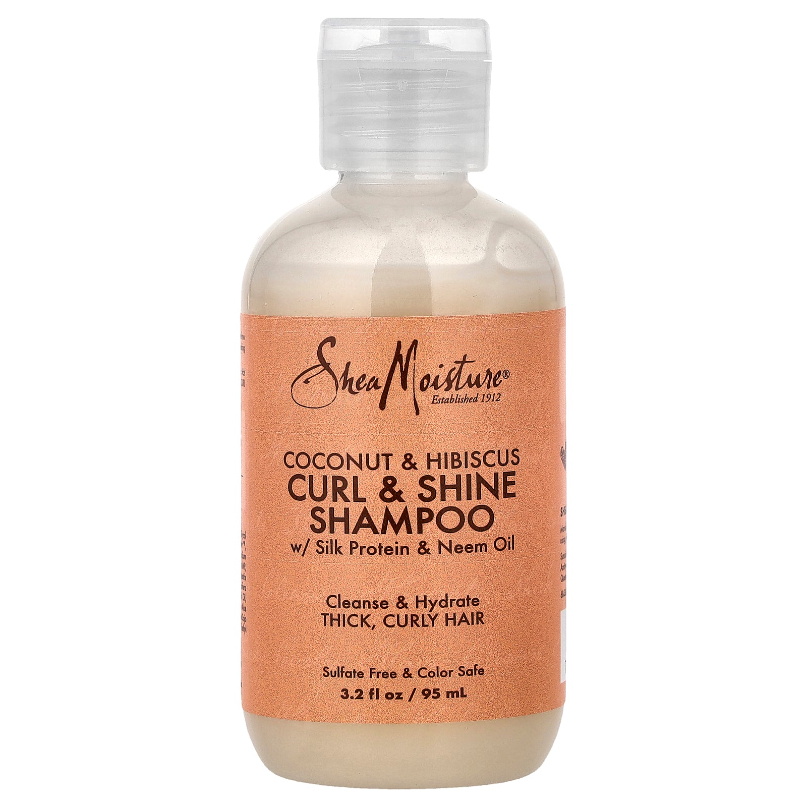 SheaMoisture, Curl & Shine Shampoo, Thick, Curly Hair, Coconut & Hibiscus, 3.2 fl oz (95 ml)