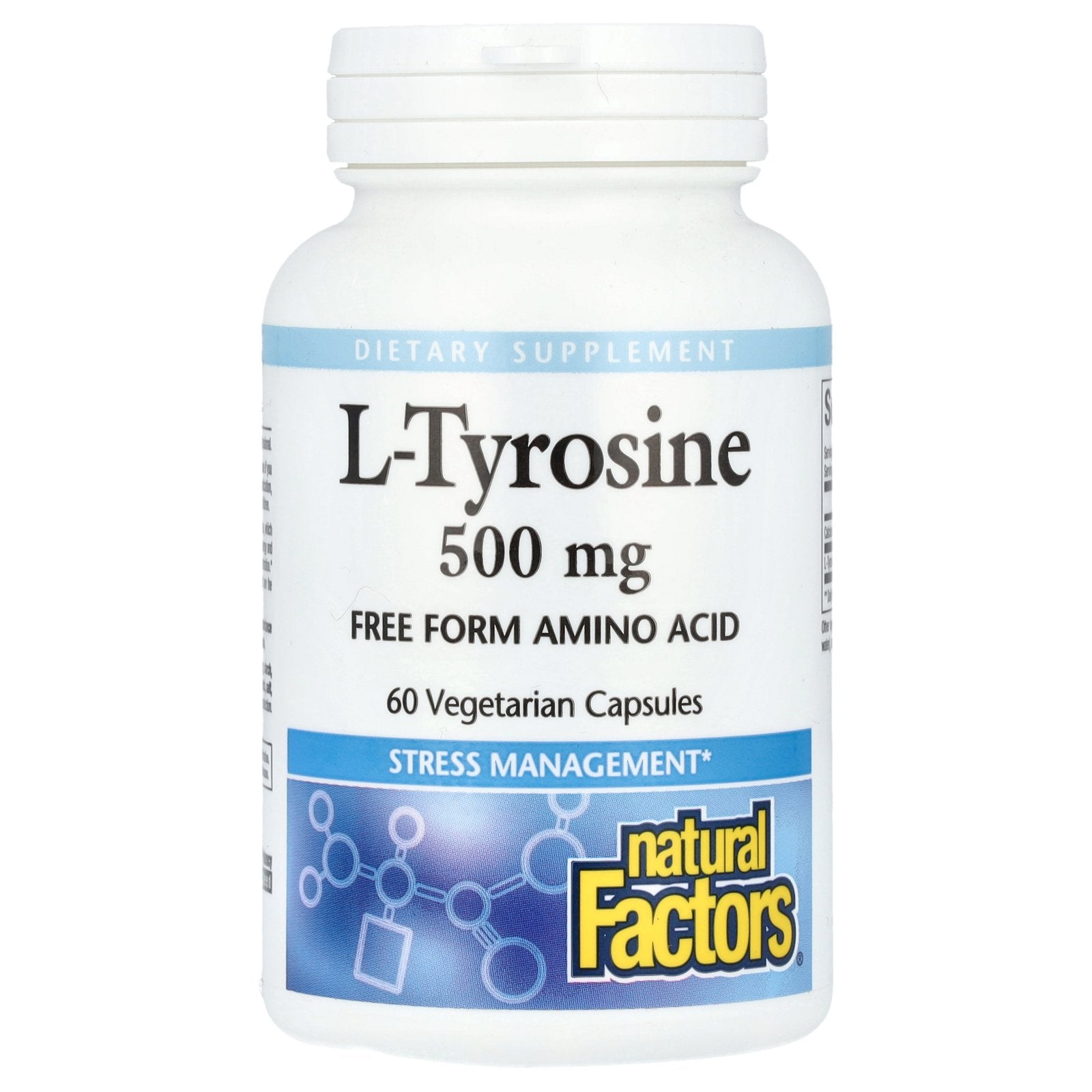 Natural Factors, L-Tyrosine, 500 mg, 60 Vegetarian Capsules