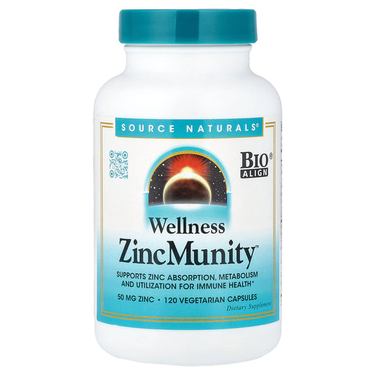 Source Naturals, Wellness ZincMunity™, 120 Vegetarian Capsules